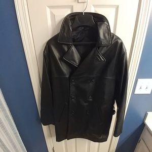 Black Leather Dress Coat